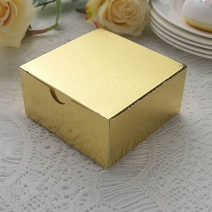 100-Pack Gold Cake Favor Gift Boxes 4x4x2 | eFavormart