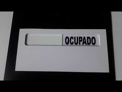 Letrero deslizable blanco ocupado / disponible