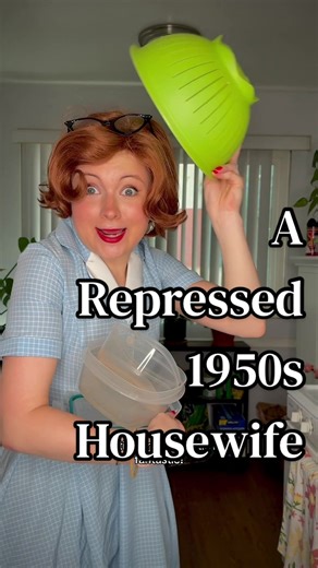 Plastic Parade! A Repressed 1950s Housewife #history #comedy #skit #1950s