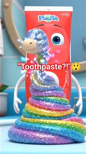 “RAINBOW TOOTHPASTE SURPRISE!”#shorts #toothpaste #dinosaur #kidsvideos