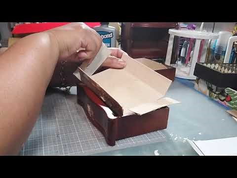 How to reline / line jewelry box drawer with velvet or paper.