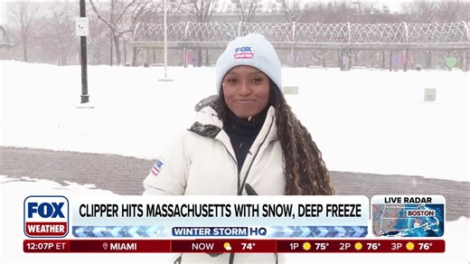 Snowstorm slams Massachusetts as extreme cold temperatures hit the Northeast