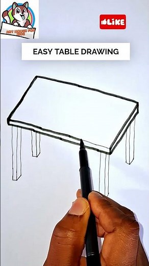Learn How to Draw a Table – Very Easy Step by Step for Kids and Toddlers.. #drawing