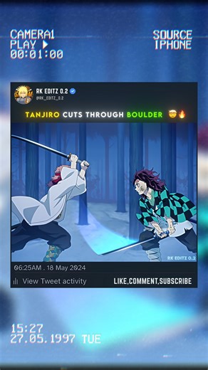 TANJIRO CUTS THROUGH BOULDER 🔥🤯