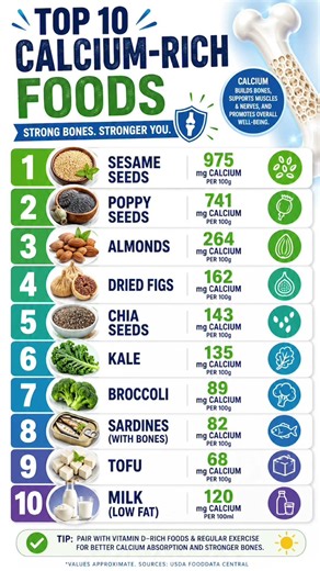 Top 10 Calcium-Rich Foods for Strong Bones | Best Foods High in Calcium Naturally