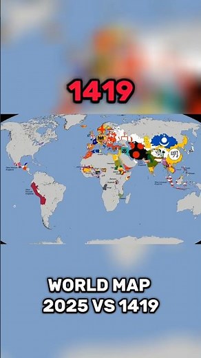 World map now vs then | 2025-1419 | #geography #thenvsnow #borderbattle #ww2rebuilder #map
