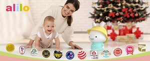 alilo Bunny Kids Music Player & Storyteller for Toddlers Ages 0-6 - Preloaded 30 Stories 48 Nursery Rhymes 12 Soothing Songs | Bluetooth Speaker, Record Function & Nightlight | Baby Boy Girl Gift