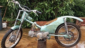 553K views · 10K reactions | -Built a pit bike in my garage using a 100cc engine from Honda super cub 50CC, air-cooled. All of the parts. The bike can reach around 20mph with the 37T sprocket I have at the moment. - I hope you guys will enjoy the video and also share your positive feedback and opinions in comment section. | Metal Restoration | Facebook