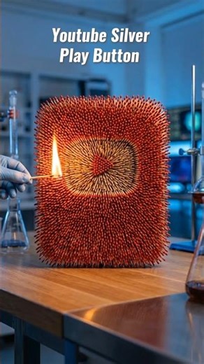 I Burned a YouTube Diamond Play Button 😱 Matchstick Experiment #experiment #shorts