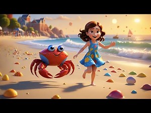 Nine Tiny Crabs Wave Hello | Crab Song for Kids | Ocean Animal Nursery Rhyme & Early Learning Video