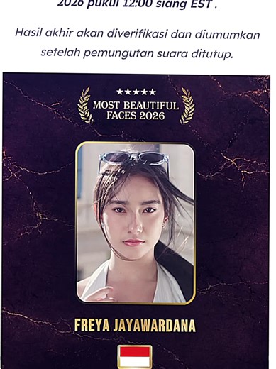 Freya JKT48 Nominated for Most Beautiful Woman 2026
