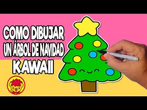 Dibuja un Arbol De Navidad KAWAII Facil y Súper Adorable