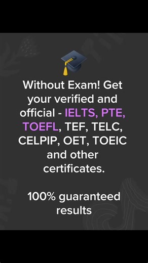 Pass Proof Express on Instagram: "Buy #IELTS (Academic, General, UKVI) #PTE Academic #TOEFL iBT #CELPIP #Duolingo English Test Cambridge English (B2 First, C1 Advanced, C2 Proficiency) •OET (Occupational English Test) •TEF (TEF Canada, TEF IRN) •TCF (TCF, TCF Canada) •DELF •DALF •Goethe-Zertifikat •telc Deutsch •TestDaF •DSH •ÖSD •DELE •SIELE •CELI •CILS •PLIDA •CIPLE •CELPE-Bras •Inburgeringsexamen (Netherlands) •Norskprøve (Norway) •Prøve i Dansk (PD2, PD3) •Swedish SFI / Swedish civic languag