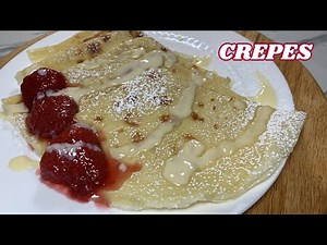 Delicious Crepe recipe with strawberry syrup and vanilla custard. IHOP'S WORLD FAMOUS CREPE