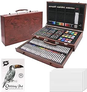 148 Piece Deluxe Art Set Artist Drawing&Painting Set Art Supplies with Wooden Case Professional Art Kit for KidsSet- Art Supplies with Wooden Case Professional Art Kit for Kids,Teens and Adults