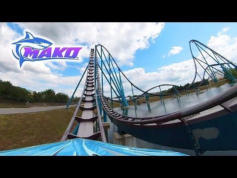 Mako Roller Coaster 4K Front Seat POV - SeaWorld Orlando