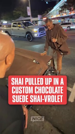 The Shai-vrolet is too clean 😮‍💨 SGA pulled up to the Shai Lounge in a custom 1957 Chevrolet Bel Air that matches his new “Truffle” Converse SHAI 001 LUX 🍫 | Nice Kicks