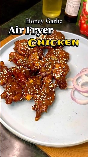 Crispy honey garlic air fryer chicken