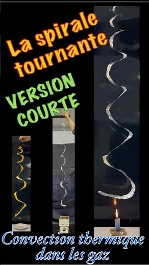 La spirale tournante . Version courte. Expériences de convection thermique dans les gaz(air)#science