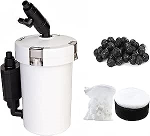 AQUANEAT Canister Filter for Aquarium, 105GPH External Filter with Media (Small up to 30Gal)