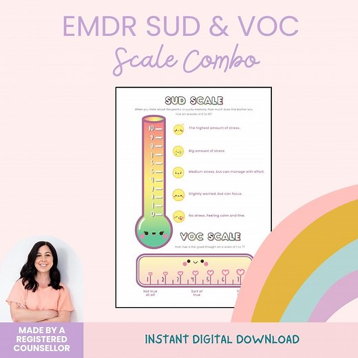 EMDR | EMDR Scales | SUD and Voc Scale Combo | Subjective Units of Distress Measurement Chart - Etsy