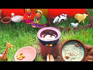 Choppu samayal(Miniature)PAYASAM in Tamil|Mini Ragi Payasam + Appalam Recipe|Tiny foodart