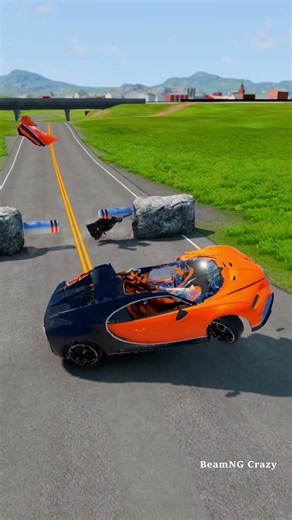 🚗Car vs Bollards Crashes #22 BeamNG.Drive #shorts