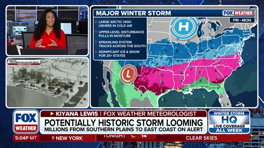 FOX Weather Meteorologist Kiyana Lewis breaks down the potentially historic winter conditions looming across the U.S. this week, with the storm spanning over 2,000 miles and reaching 30 states. #winter #winterstorm #snow #history #FoxWeather | FOX Weather