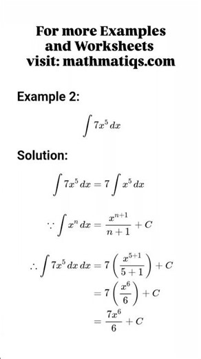 Integration || integral of 7x^5 #maths #integration #mathmatiqs