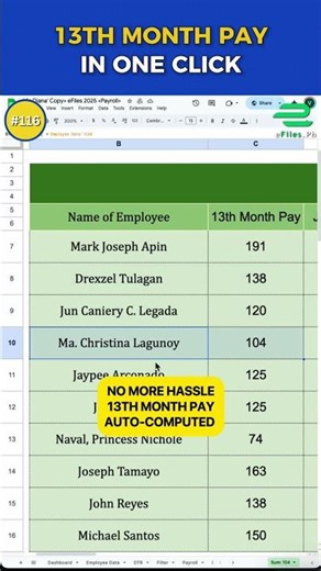 “Track 13th Month Pay in 1 Click! 💰 Efiles Dashboard Automation Made Easy 🚀”