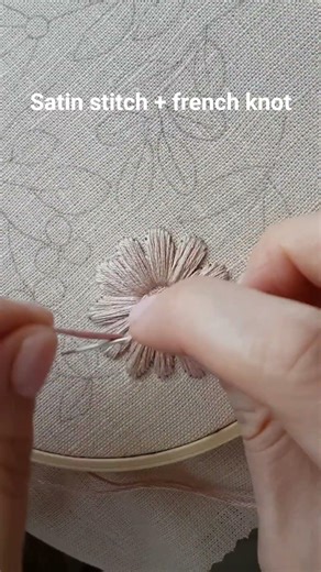 Beginner friendly floral embroidery🌸 #embroidery #tutorial #diy #handmade #craft #stitch #flowers