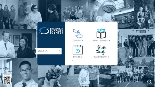 Introducing our new interactive Digital Donor Wall at the Bismarck Cancer Center Foundation! This touch-screen display celebrates the generous supporters who make care and comfort possible for local cancer patients. You can explore it right on the wall or control it from your phone using a QR code—scroll, search, and learn more, all from your device. A special thank you to the sponsors who helped bring this project to life: David & Angella Wald, Dr. Robert Reynolds & Nathan Fox, Dr. Cole Kreofsk