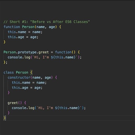 ES6 Classes vs Constructor Functions 🚀 #javascript