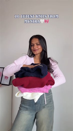 10 Cutest Knits From Myntra 🫧💝 #myntra #fashion #knits #winterwear #sweaters #sweatshirt #fyp #haul