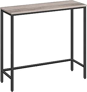 HOOBRO Narrow Console Table, 29.5" Small Entryway Table, Thin Sofa Table, Side Table, Display Table, for Hallway, Bedroom, Living Room, Foyer, Greige and Black BG75XG01