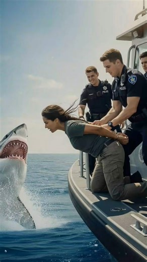 Shocking:'No, Please!' Cops Dump Woman in Shark Waters—Her Epic Survival Goes Viral! #SharkSurvival