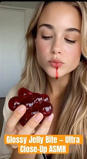 Glossy Jelly Bite — Ultra Close-Up ASMR #asmr #lips #beauty