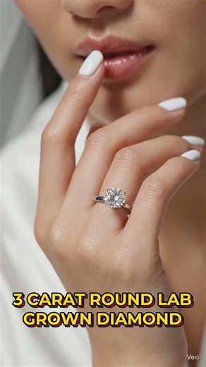 3 Carat Round Cut Lab-Grown Diamond Ring – Timeless Style & Brilliance #LabGrownDiamond #3CaratRing