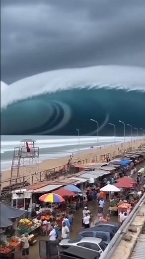 “Massive Tsunami Wave Destroys Coastal City | Realistic Natural Disaster Footage”