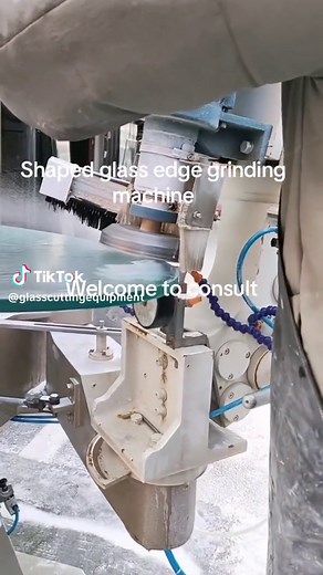 Glass shaped edge grinding machine can grind straight edge, round edge, bevel edge and various shapes of glass edges #glassedgingmachine #glassbevelingmachine #glassprocessing #mirror