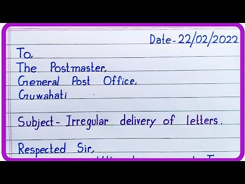 Application to Postmaster for the irregular delivery of letters | How to write application / letter