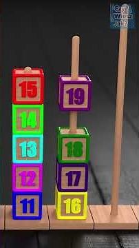 Numbers 1 to 50 with colorful blocks stairs