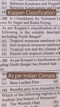 Koppen climate Classification #geography #jkssb #faa #jkpsi #exam #mcq #viral #trending #fyp