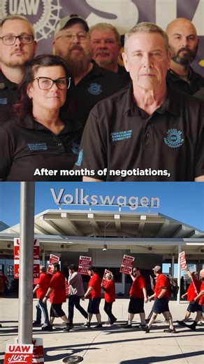 Congratulations to workers at Volkswagen’s Chattanooga plant on reaching a historic tentative agreement! The tentative contract deal provides 20% across-the-board wage increases, affordable health care, real job security, and more. Collective action gets the goods! ✊🔥 #StandUpVW | UAW Region 8 | UAW International Union