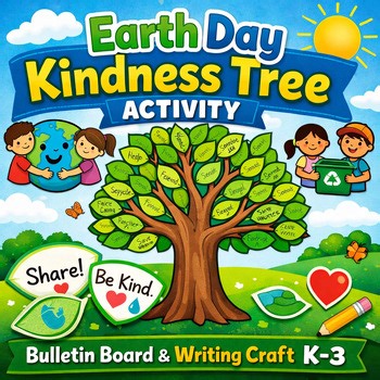 Earth Day Kindness Tree Activity | Bulletin Board & Writing Craft K-3
