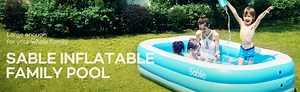 Watch Sable Inflatable Pool Kiddie Pool 92" X 56" X 20" on Amazon Live