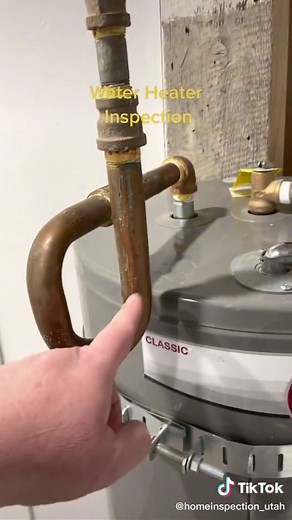 P traps on water supply lines?###homeinspector #homeinspection #waterheater #ptrap