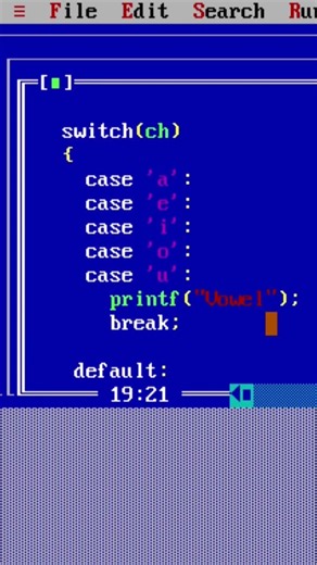 Vowel or Consonant Program in C | Switch Case | C Programming #shorts