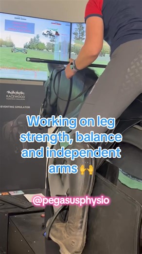 👌 Love using the @RACEWOOD eventer simulator for helping riders rebuild fitness, confidence, and control, especially post-injury. It’s also a great way to work on specific, often problematic areas without the unpredictability of a real horse. Here, this rider is learning to separate their arm movement from their body in half seat - helping improve balance over fences. Small changes, big difference! Want to assess your position out of the saddle and over a jump? Book a Rider Physio session and g