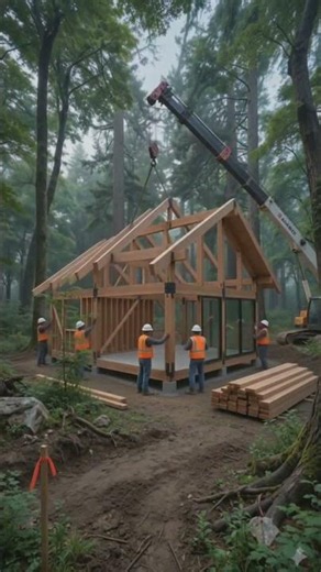 🌿 Amazing Glass Forest House Construction Timelapse | Modern Luxury Architecture 🏡✨